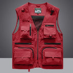 2026 New Men's Vest Tactical Webbed Gear Coat Summer Photographer Waistcoat Tool Many Pocket Mesh Work Sleeveless Jacket Male