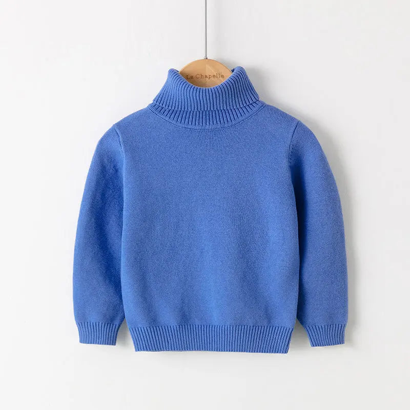 2026 Autumn Winter Children's Cotton Sweater Full Sleeve Turtleneck Knitwear Baby Boys Girls Clothing Warm Soft Jumper Pullovers