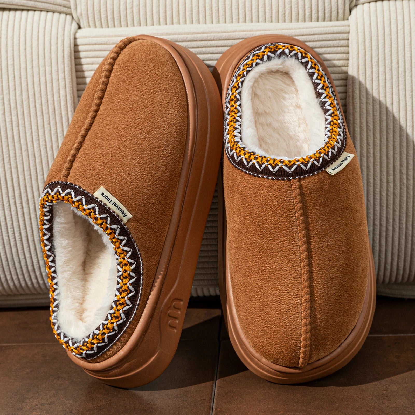 Winter Women's Slippers Boots Fashion Fuzzy Fur Anti-slip Soft Sole Outdoor Indoor Warm Comfort Men Plush Houseshoes Couple Main image