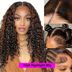 250% Density 427 Highlight Deep Wave Lace Front Wig Human Hair 13x6 13x4 HD Lace Frontal Wig Colored Ombre 100% Brazilian Wigs
