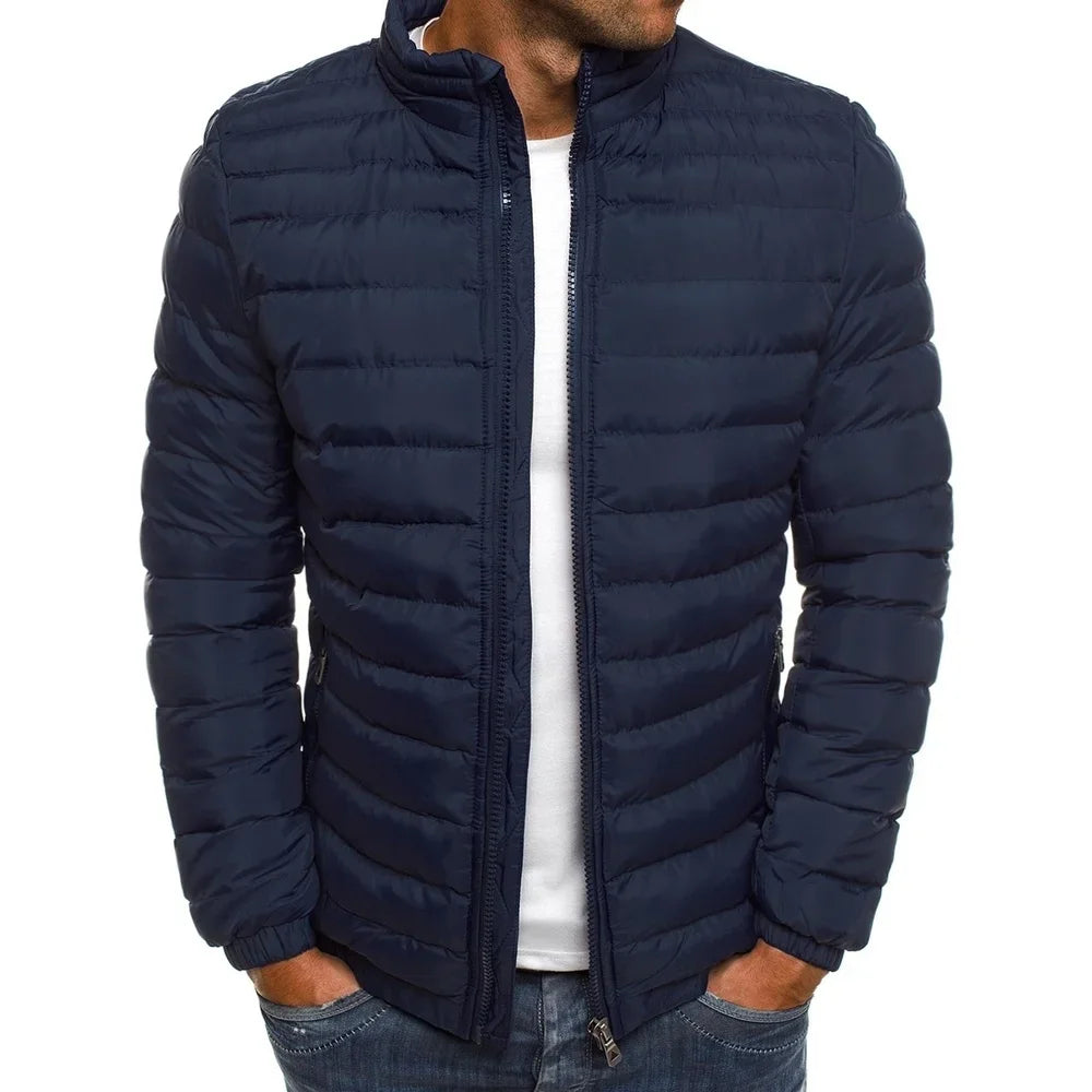 Winter New Jacket Men's Stand Collar Warm Parka Coat Street Fashion Casual Brand Outer Men's Winter motion Warm Jacket