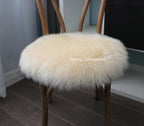 35/40/45CM 100% Pure Sheepskin Wool Hairy Floor Carpet Rugs Round Chair Cushion Seat Pad Covering Soft