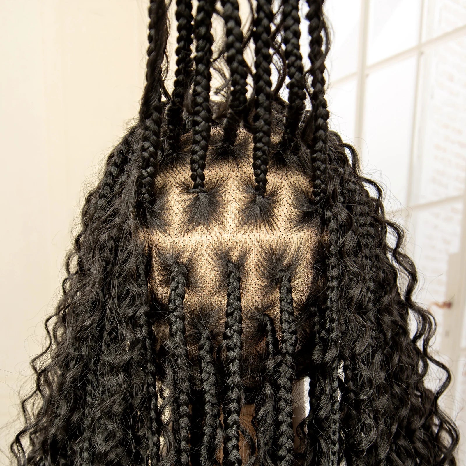 Full Lace Synthetic Box Braided Wigs Boho Braids Wig Black Women 40 Inches Synthetic Wig Afro Bohemian Braiding Hair