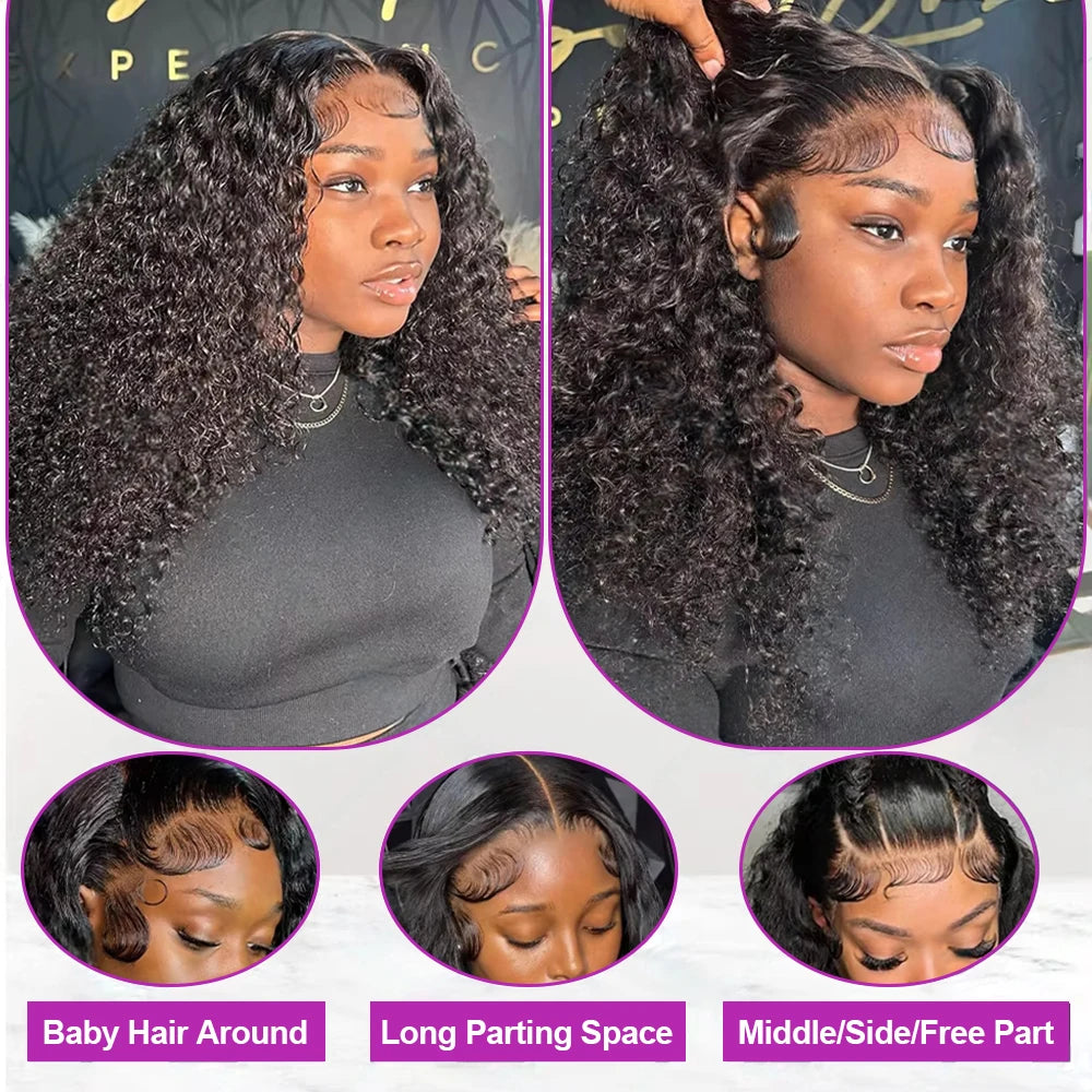 Short Bob Deep Wave Lace Frontal Wig PrePlucked 13x4 13x6 Lace Front Wig Peruvian Curly Human Hair Bob Wigs For Women and Girls