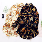 Fashion Women Shirts Vintage Button Tees Blouse Sexy Big Large Top Loose Casual Tops Cardigan