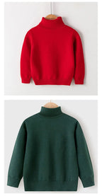 2026 Autumn Winter Children's Cotton Sweater Full Sleeve Turtleneck Knitwear Baby Boys Girls Clothing Warm Soft Jumper Pullovers