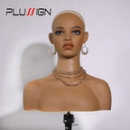 Mannequin Head For Wig African Dummy Head For Wig Doll Head With Anti Slip Hairnet Realistic Mannequin Head With Shoulders
