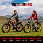 EOEOTWO 1500W Fat Tire Electric Bike for Adults 26"x4.0 All Terrain Ebike 34MPH Fast Mountain E-Bike 48V Long Range Snow Beach Bicycle