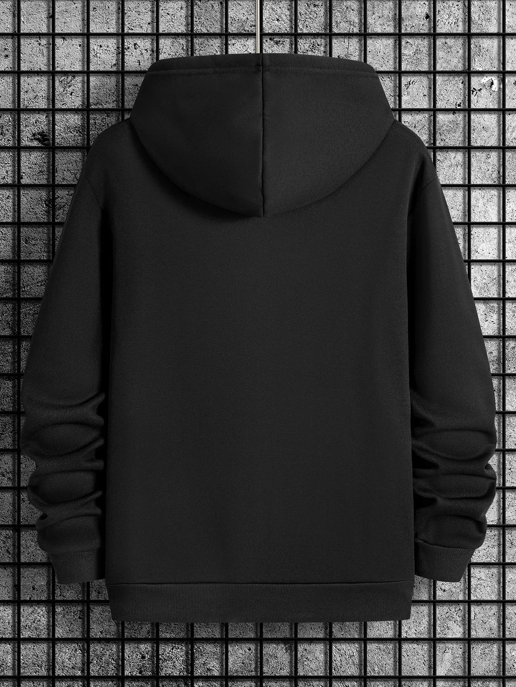 Men's autumn and winter casual fashion loose and comfortable letter print long sleeved hooded sweatshirt warm pullover