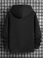 Men's autumn and winter casual fashion loose and comfortable letter print long sleeved hooded sweatshirt warm pullover