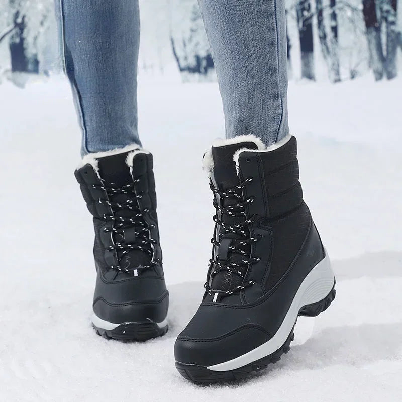 Snow Boots Women Platform Boots Non-slip Women Winter Shoes Fur Warm Ankle Boots for Women Wedges Waterproof Thigh High Boots Secondary image