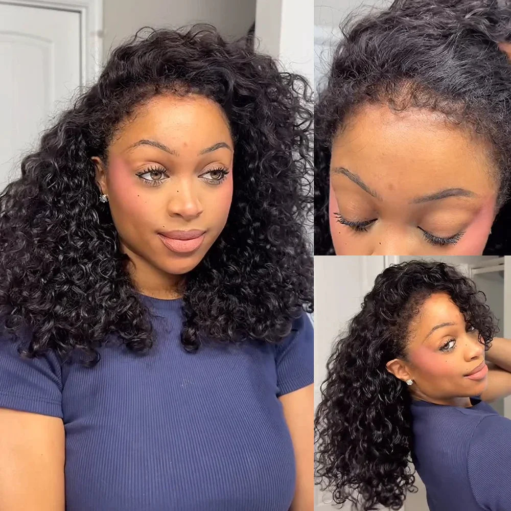 Curly Wigs Bob Wigs Curly Lace Front Human Hair Wigs 100% Bob Hair Wig Human Hair Short Wig 4x4 Closure Human Hair Wig Kinky