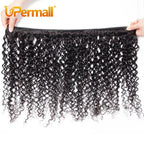 Upermall 50g 4/5/6 Human Hair Bundles With Closure Kim K 2x6 Kinky Curly HD Transparent Middle Part Lace Closure and Bundle Full