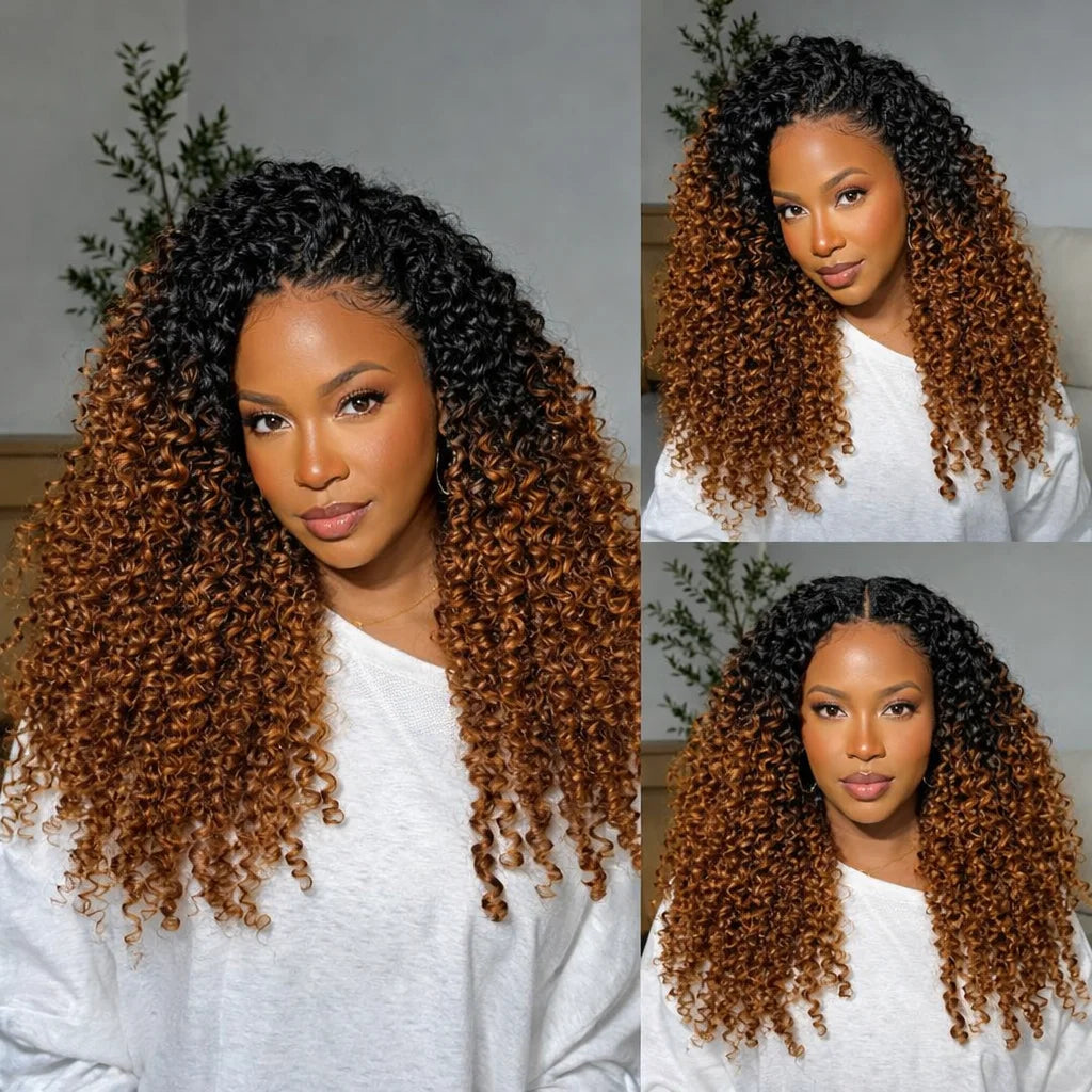 Pre Separated Kinky Curly Crochet Human Hair Extensions Knotless Miracle Knots TB30 Afro Kinky Feather Crochet Hair For Braids
