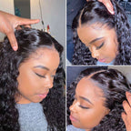40Inch Deep Curly 13X6 HD Transparent Lace Front Human Wigs Brazilian Human Hair Wigs Water Curly Wave Frontal Wigs Pre Plucked