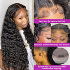 40Inch Deep Curly 13X6 HD Transparent Lace Front Human Wigs Brazilian Human Hair Wigs Water Curly Wave Frontal Wigs Pre Plucked