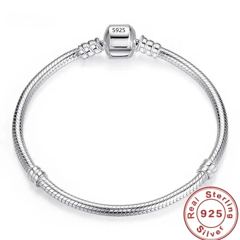 Handmade Original Fine Jewelry 925 Silver Charm Bracelet Soft Smooth Snake Bone Bracelets for Women Main image