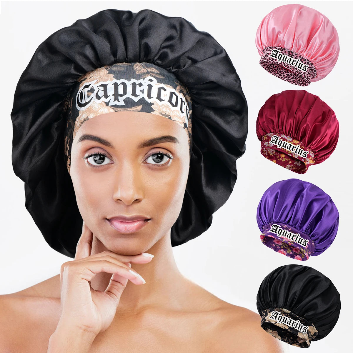 Unisex Lightweight Cotton Twill Bonnet - Breathable, Adjustable Strap, Zodiac Constellation Print for Casual Daily Wear Main image