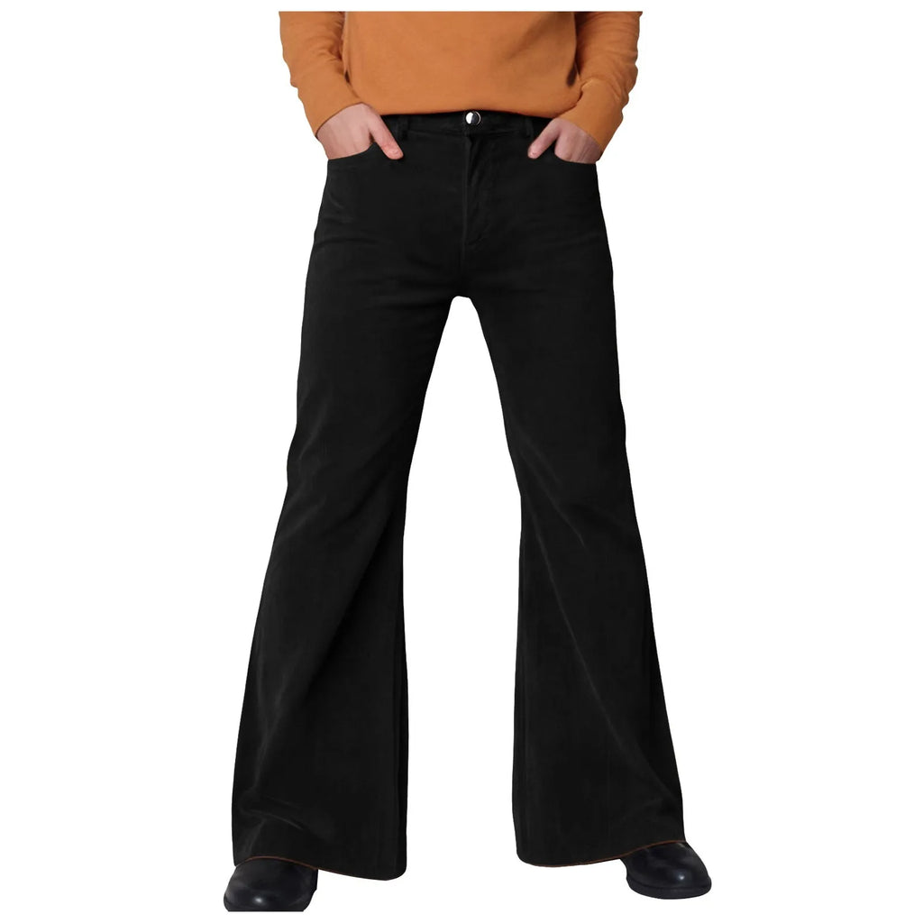 Fashion Casual Flared Pants Pant For Men Classic Simple Solid Color High-Rise Trousers Trendy Street High Street Denim Pants
