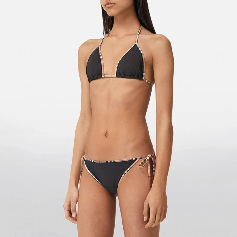 Check Bikini Sets Luxury Designer Brand Classic Print Swimsuit Two-piece Fashion Sexy Beach Swimwear 2025 Summer Women Clothing Secondary image
