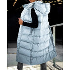 Women Solid Loose Zip Cardigan Parkas 2023 Autumn Winter Parkas Vest Coat Women Sleeveless Hooded Single Breasted Long Vest Coat