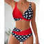 Patchwork Polka Dot Printed Bathing Suit Women Irregular High Waist Bikini Set Summer 2025 New Fashion Beach Swimwear Two Piece