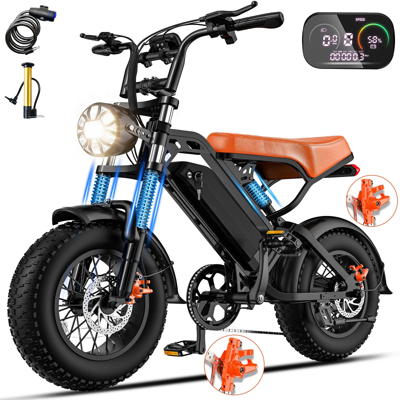 1200W All-terrain Electric Motorcycle, 48V18Ah Adult Electric Dirt Bike, 28MPH, 5-speed Variable Speed, Load Capacity of 500LBS Main image