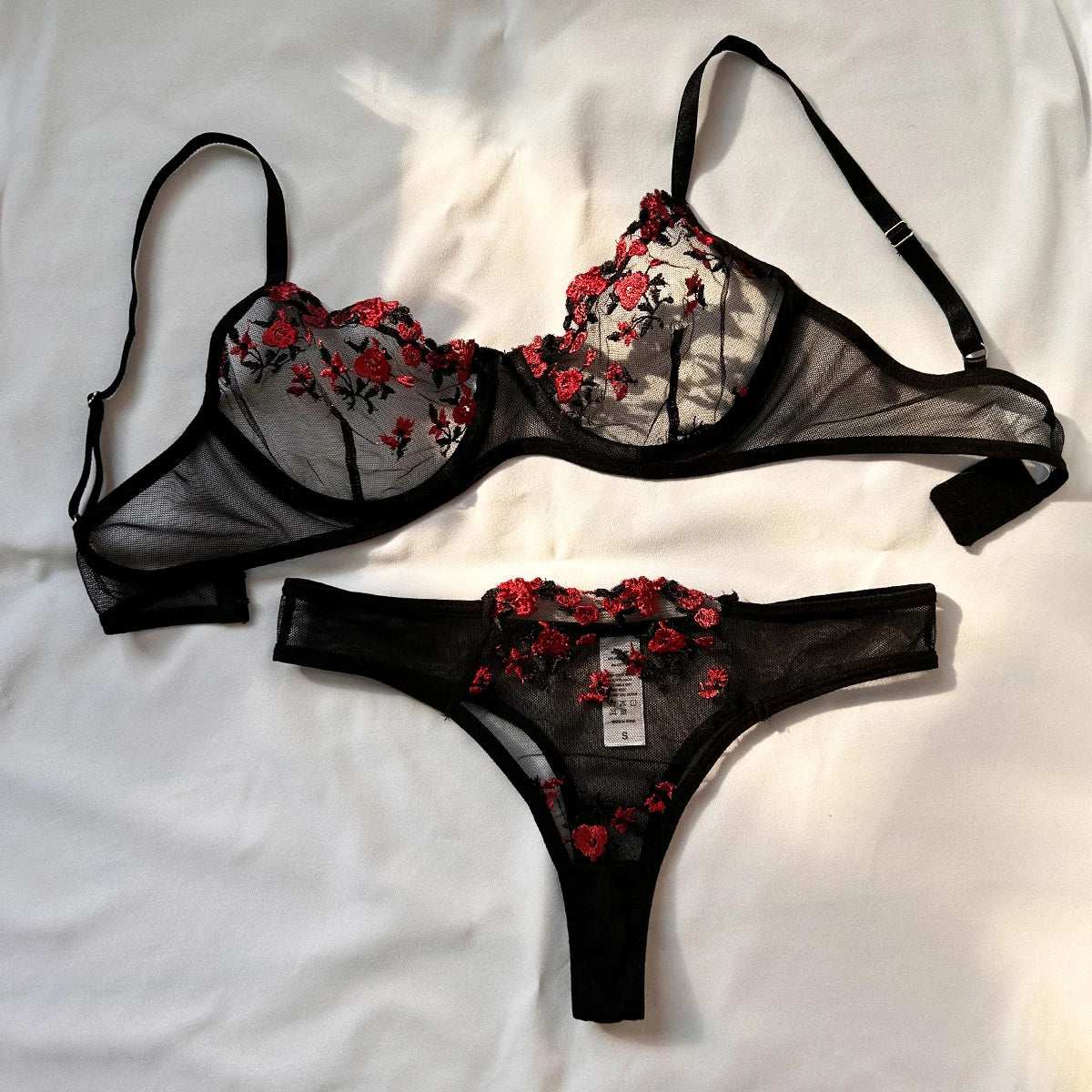 Sexy Set Womens Underwear Exotic Emotional Bra Set Embroidered Print Brassiere Lingerie Set Women's Set Push Up Thin Bralette Secondary image