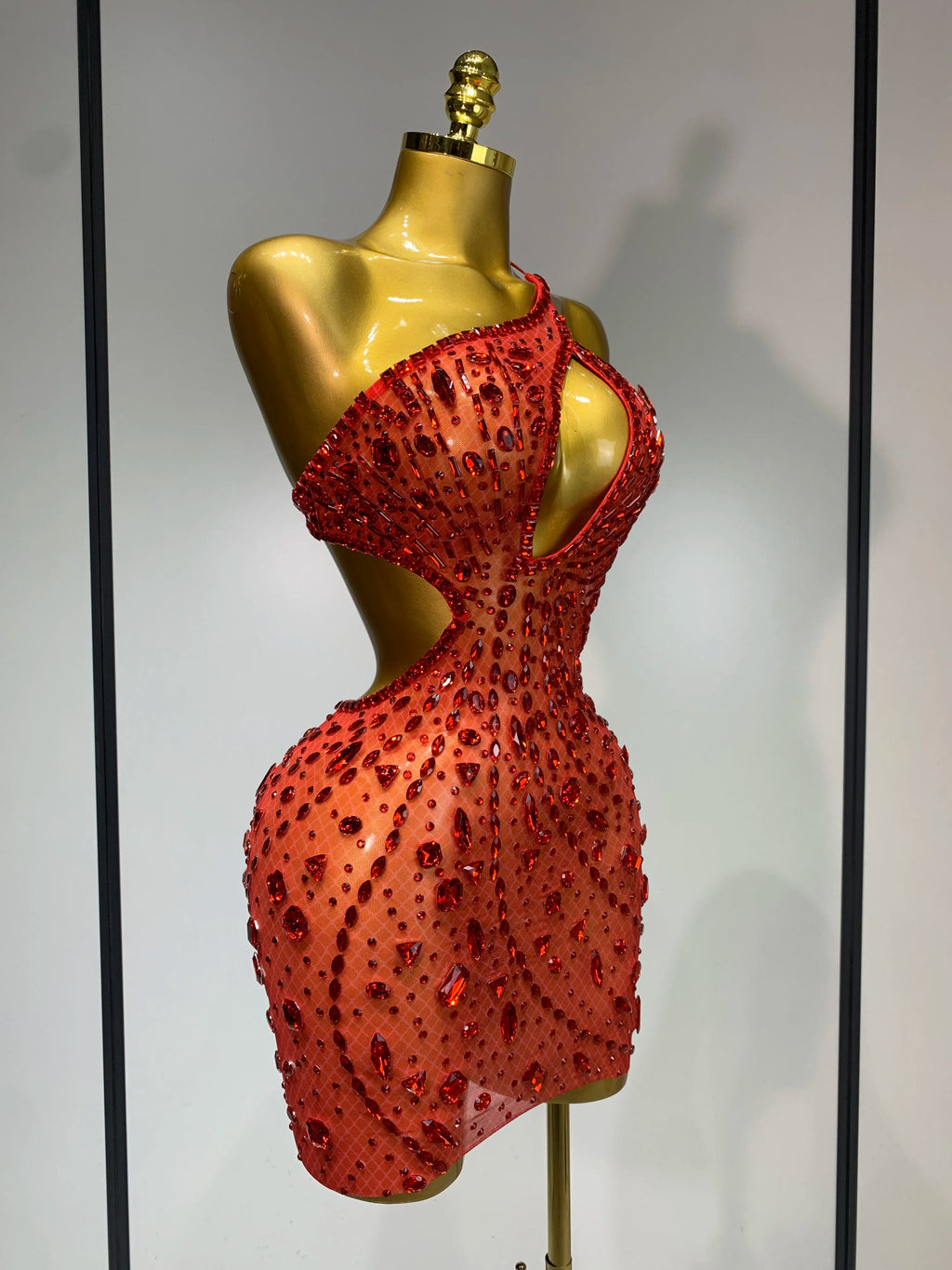 Sexy Sparkly Diamond Backless Short Dress 2026 Women Sleeveless Mesh See Through Evening Birthday Gown Singer Stage Outfit