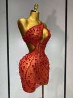 Sexy Sparkly Diamond Backless Short Dress 2026 Women Sleeveless Mesh See Through Evening Birthday Gown Singer Stage Outfit