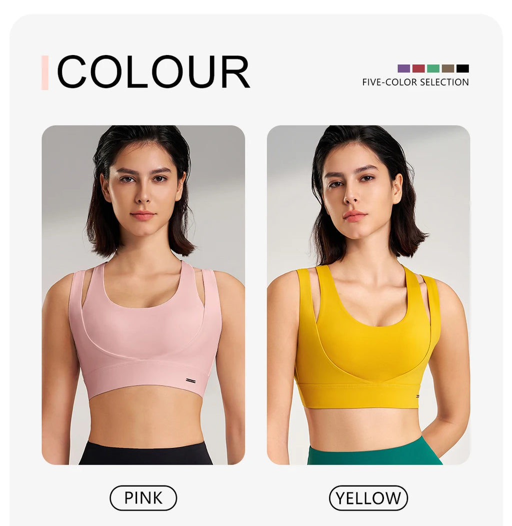 Sports Tops Women's Gym Sexy Underwear Sports Bra Tank Top Gathering Shockproof Women's Sports Underwear High Elasticity