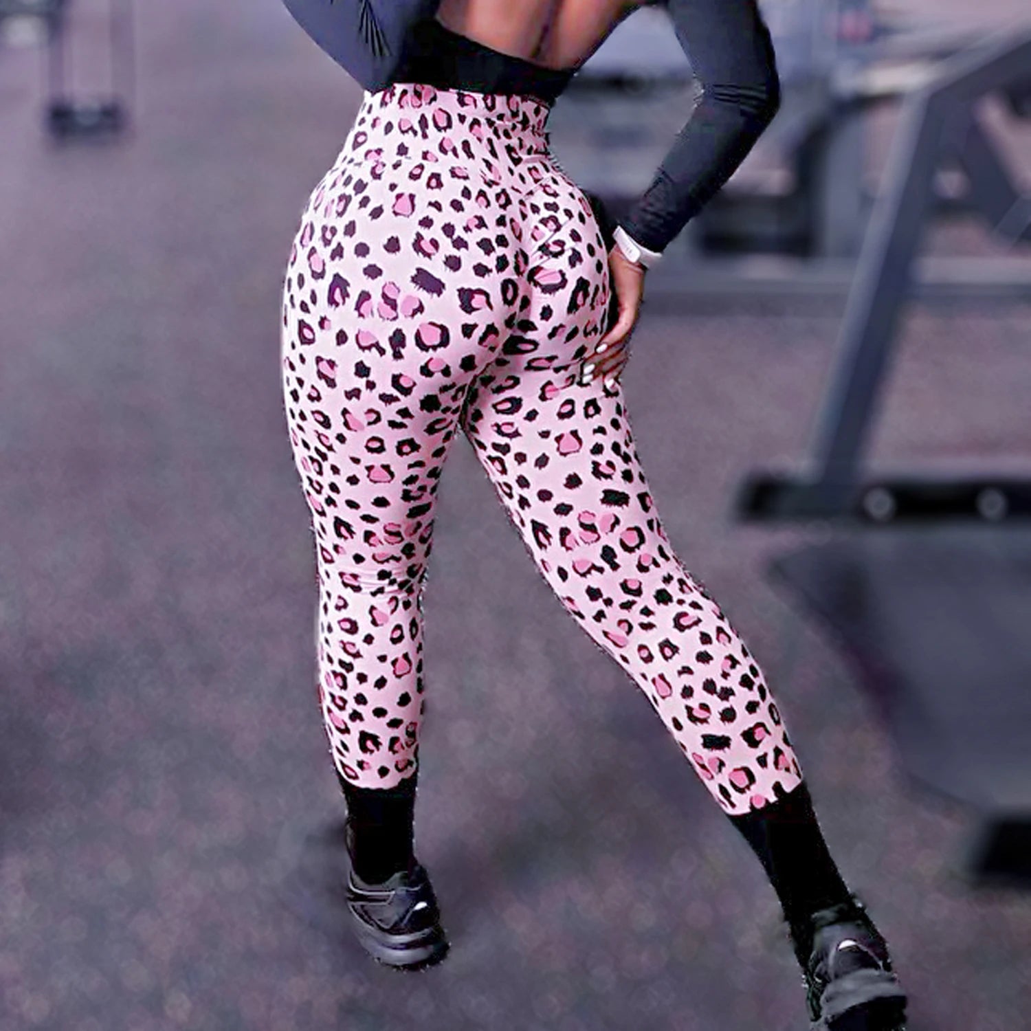 Women Gym Leopard Leggings Scrunch Butt Lifting Athletic Workout Leggins Training Yoga Pants Outdoor Sports Fitness Tights Main image