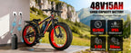 EOEOTWO 1500W Fat Tire Electric Bike for Adults 26"x4.0 All Terrain Ebike 34MPH Fast Mountain E-Bike 48V Long Range Snow Beach Bicycle