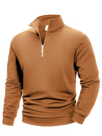 Autumn Men's Quarter Zip Up Sweatshirts Slim Fit Lightweight Outdoor Mock Neck Pullover Sweaters Half Turtleneck Knit Streetwear