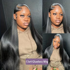 100% Human Hair 250% Density 13x4 Straight HD Lace Front Wig 30 40 Inch 13x6 Lace Frontal Wigs 5x5 Glueless Clourse Brazilian