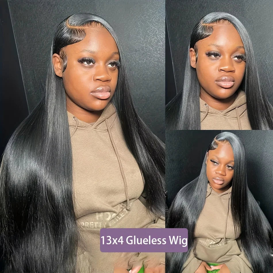 100% Human Hair 250% Density 13x4 Straight HD Lace Front Wig 30 40 Inch 13x6 Lace Frontal Wigs 5x5 Glueless Clourse Brazilian