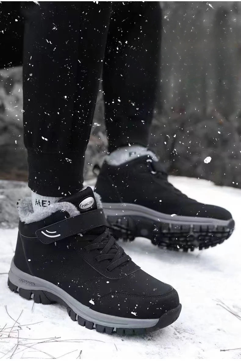 Winter velvet men's shoes Top Quality Casual Snow Boots Waterproof Warm Men boots Outdoor male Trekking Sneaker Botas Zapatos