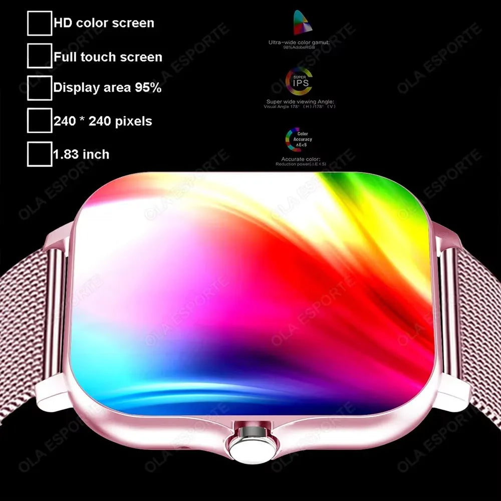 1.83'' Waterproof Smart Watch with Message Answer Call Sleep Monitoring Sports Pedometer Information Alerts For iPhone Android Secondary image