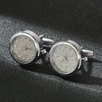 Luxury Cufflinks Watch Rotatable Electronic Functional Buckle Business Mens Cufflinks Gold Slivery Mechanical Watch Cuff Links