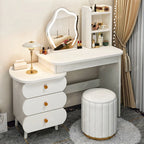 Bedroom Mirror Dressing Table Desk White Drawers Light Makeup Vanity Wood Room Penteadeira Com Espelho Dresser Furniture