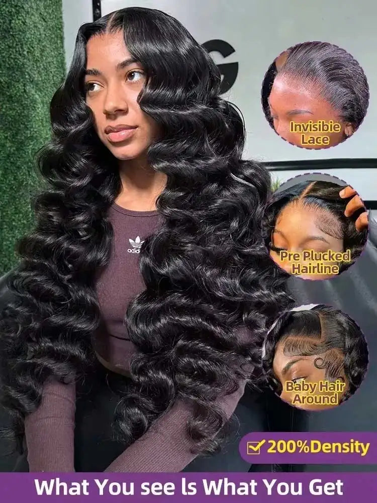 40 42 Inch Loose Deep Wave Frontal Wigs 250% 13x4 13x6 HD Lace Frontal Wigs For Women Remy Loose Deep Curly Human Hair Wigs