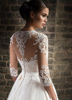 Elegant Lace Wedding Dresses vestido de novia 2026 Half Sleeves V-Neck Bride Dress Sweep Train Pockets Customize Robe De Mariee