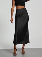 Fashion Satin Party Long Skirt High Waist Solid Color Casual Basic Women Skirts Fishtail Skirt Chic Summer Woman Clothing 2026