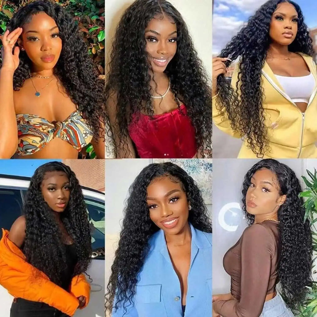 Water Wave Human Hair Bundles Curly Deep Wave 3 Bundles Brazilian Natural Black Human Hair Remy Hair Human Hair Natural
