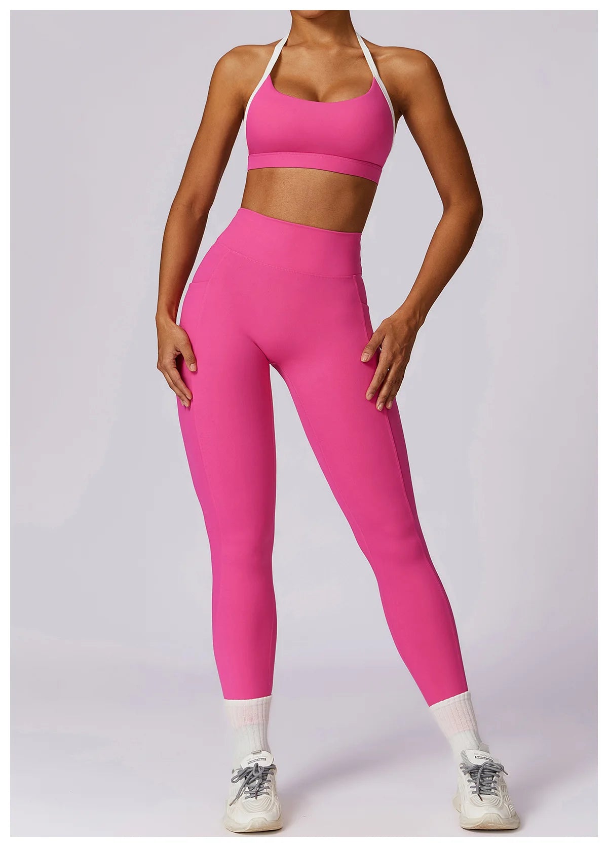 2-Piece Activewear Set – Long Sleeve Crop Top & Leggings