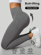 CZGUKE Seamless Women's High Waist Yoga Pants Tight Waist Hip Lifting Elastic Tight Solid Color Wide Waist Sports leggings
