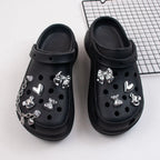 9PCS Summer Fashion Shoe Charms DIY Acrylic Butterfly Cartoon Bear Decoration Buckle for Clogs Shoe Charm Accessories