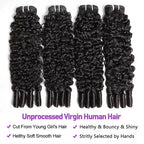 Burmese Curly Hair Bundles Raw Human Hair 1/3/4 Bundles Pixie Curly 100% Unprocessed Human Hair Weave Extensions For Women Wavy