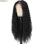 Donghou 24Inch Lace Front Boho Braided Wigs for Women Knotless Braid Wig Natural Hairline Box Braid wigs Premium Lightweight Wig