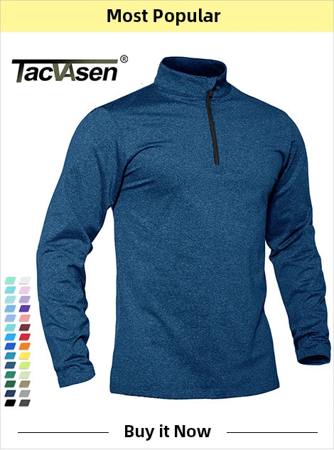 TACVASEN Men Outdoor T-shirts Work Polos Summer Quick Dry T-shirts Long Sleeve Lightweight Golf T-shirts Tee Tops